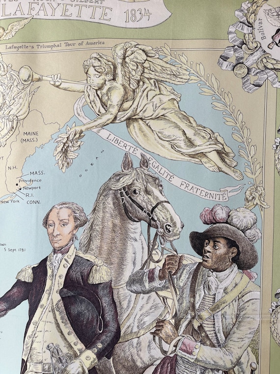 Hermes silk scarf Paris 1757 Marquis de Lafayette… - image 7