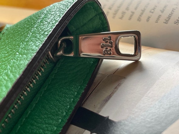 RLL Ralph Lauren purse wallet emerald green perfo… - image 4