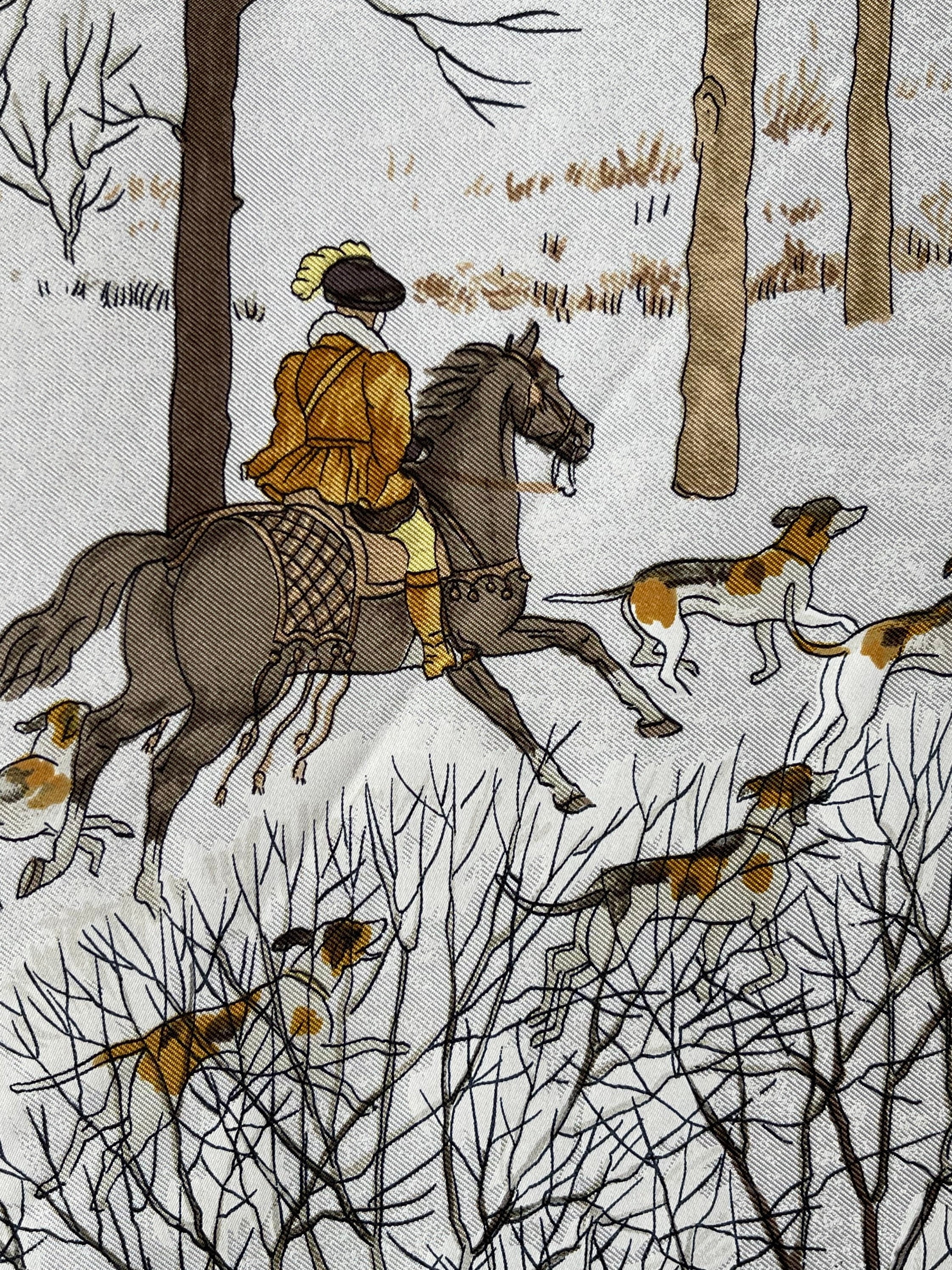 エルメス シルク L’Hiver en Poste スカーフ HERMES エルメス カレ90 L' Hiver en Poste 冬の郵便馬車