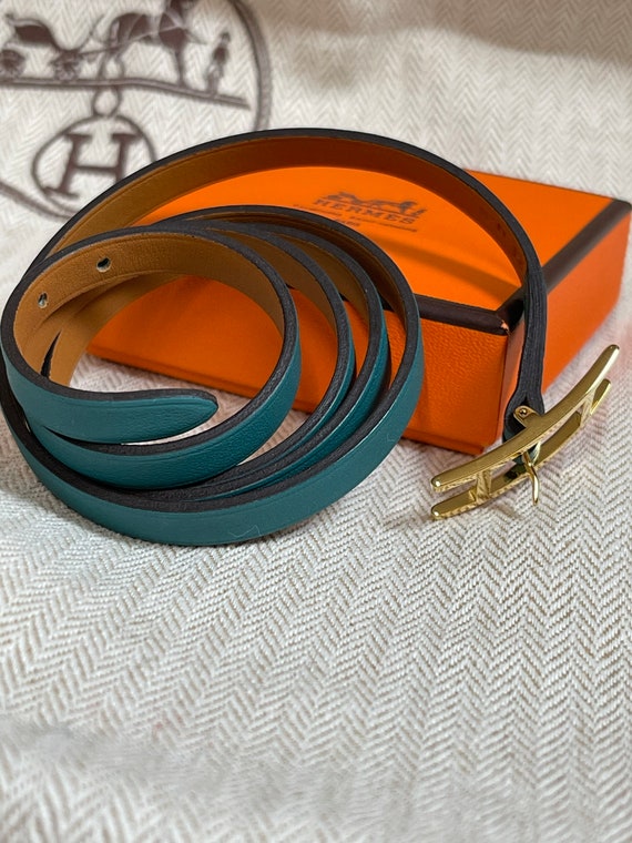 HERMES Api 3 Belt Leather Bracelet Used Vintage Paris Black #AG709 Y | eBay