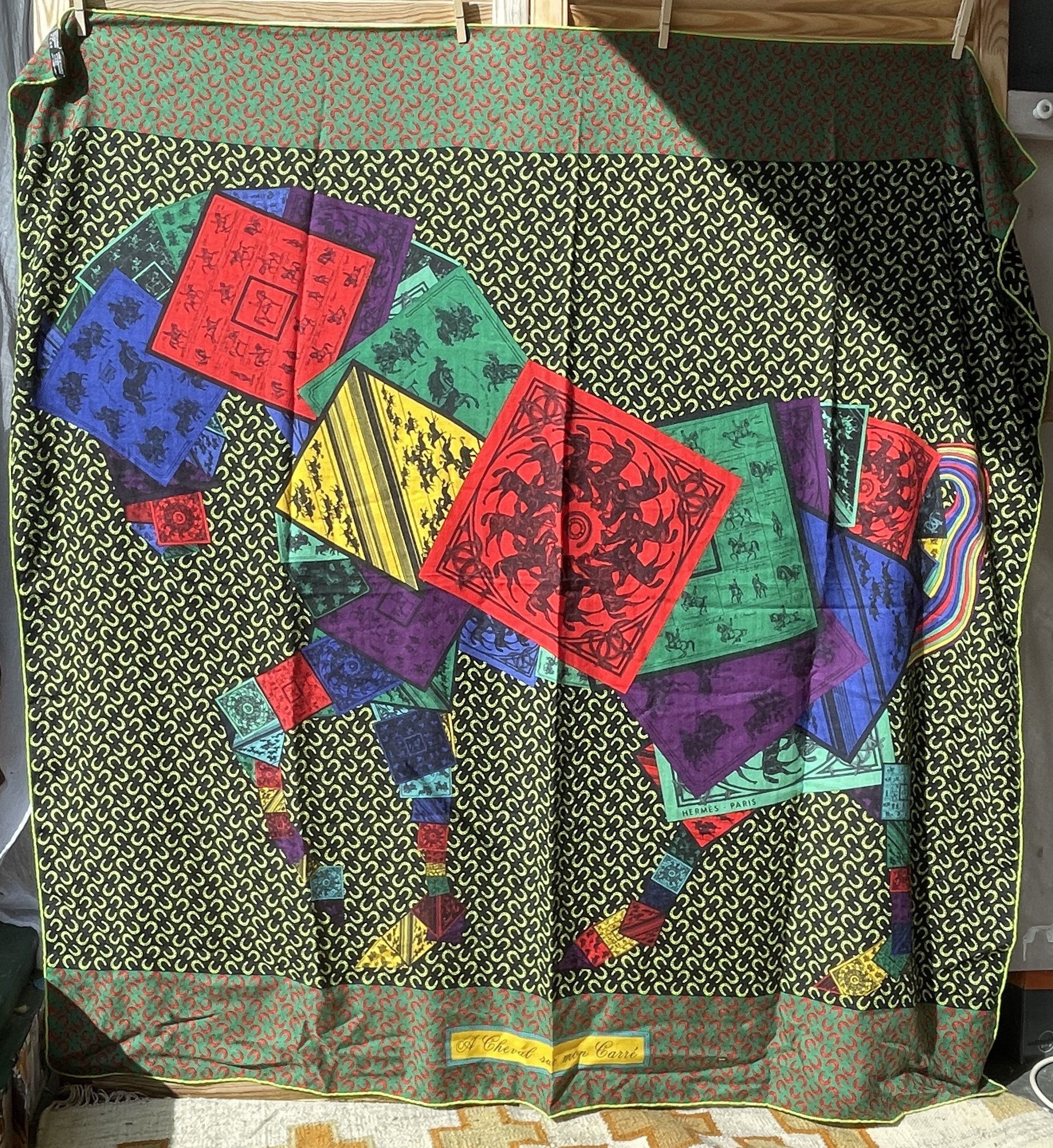 Hermes Scarf Carre Geant Stole Scarf A Cheval Sur Mon Carre