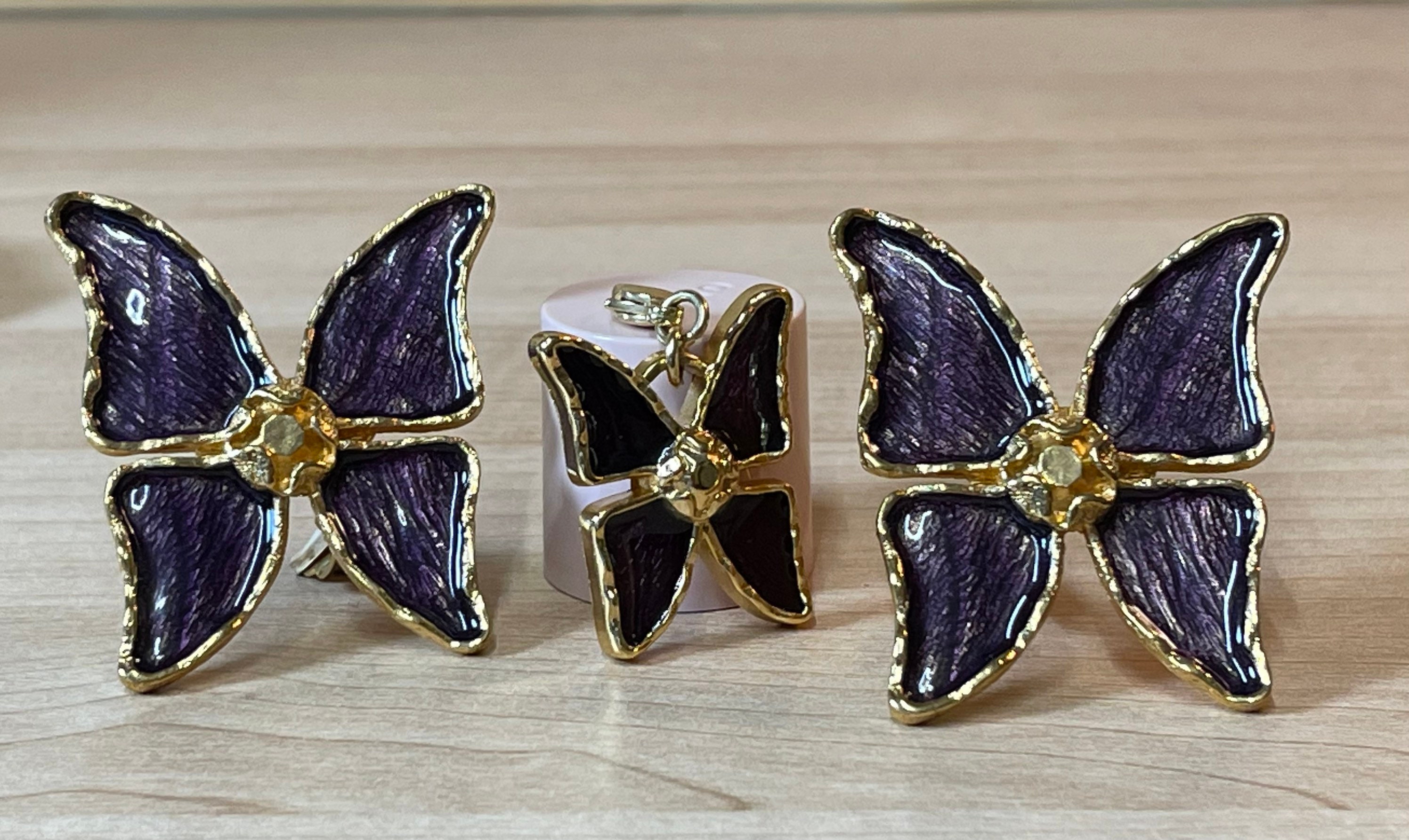 Yves Saint Laurent YSL Earrings Klips Pendant Trio Rarely Yves Saint Laurent YSL Earrings Klips Pendant Trio Rarely