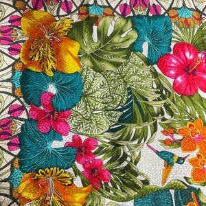Roeckl Silk Scarf Botanical Garden Greenhouse Tropical 136 cm Scarf
