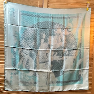 Hermes Silk Scarf Josephine Danse Designed by Cyrille Diatkine Turquoise carre foulard rare exceptional Josephine Baker Homage