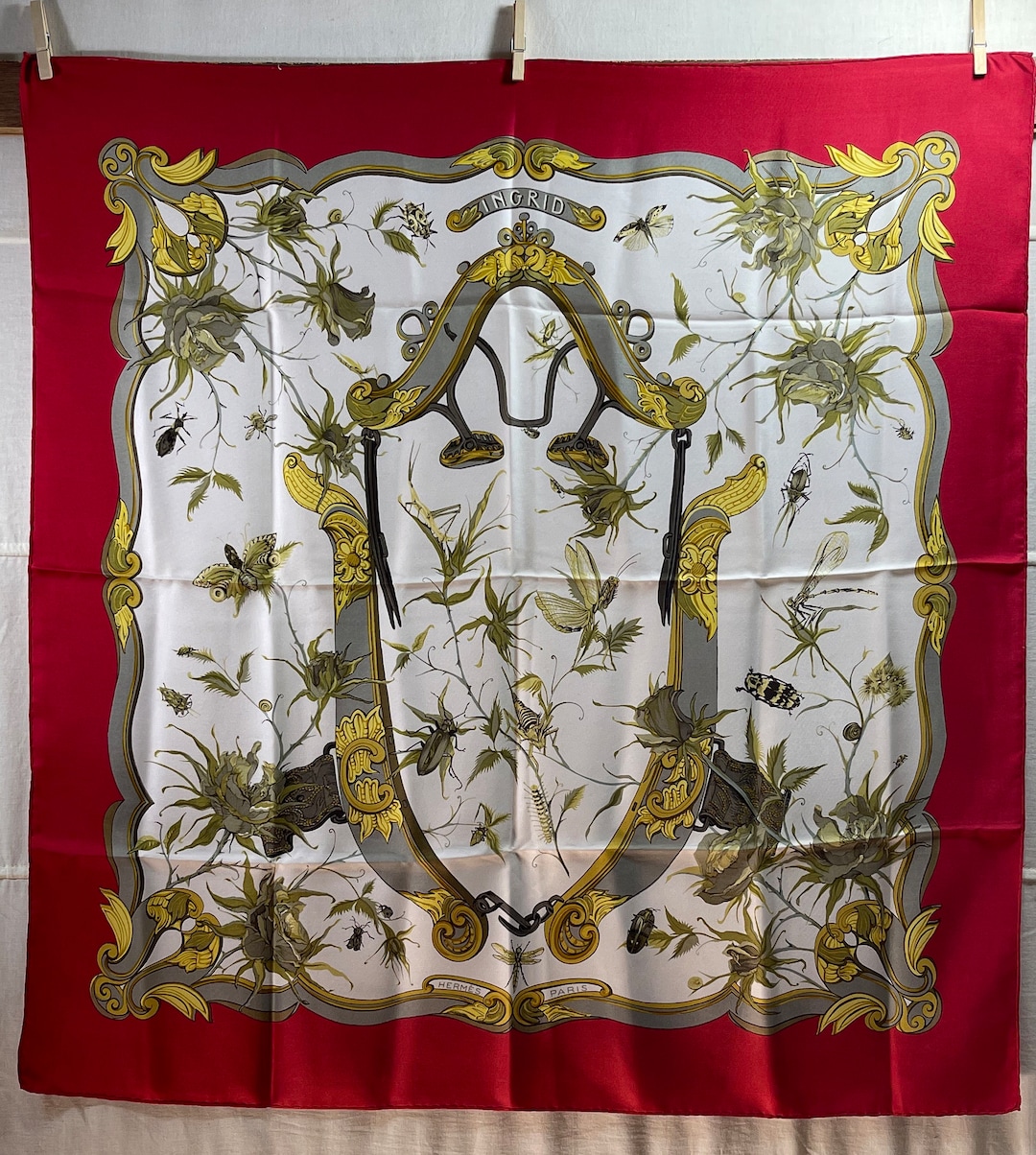 Extremely Vintage 1969 Hermes Silk Scarf Ingrid by Lenke Extremely Vintage 1969 Hermes Silk Scarf Ingrid by Lenke