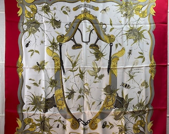 Extremely Vintage 1969 Hermes Silk Scarf Ingrid by Lenke Szechwnzyl Very old Very rare Valuable collector's item very rare Unique