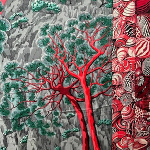 Hermes scarf Sieste au Paradis Aline Honore 140 cm exceptional pine landscape shells starfish carre geant