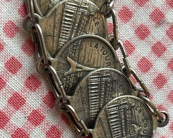 Bracelet Paris - Médailles Tour Eiffel & Notre-Dame