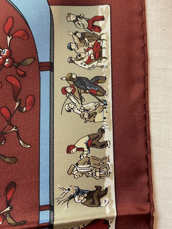 Hermes silk scarf gavroche pochette 40 Neige d An… - image 10