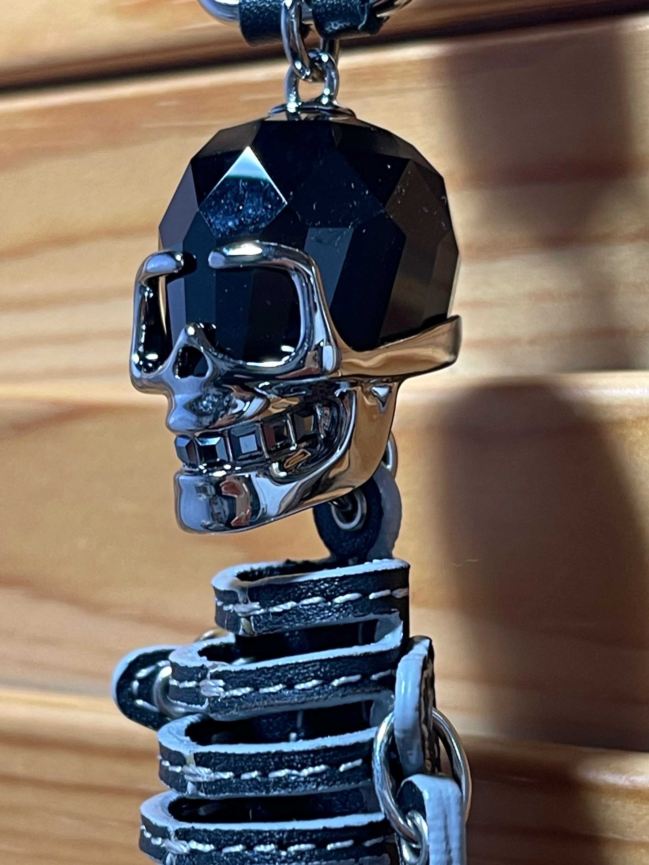 Fashion Keyrings Half Skull Body Robot Mechanical Bear Keychain Punk Animal  Car Bag Pendant Key Chains Couple Gift 