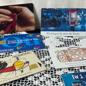 Cartões telefônicos 20 itens de colecionador vintage da Alemanha e França, coleção de telefones