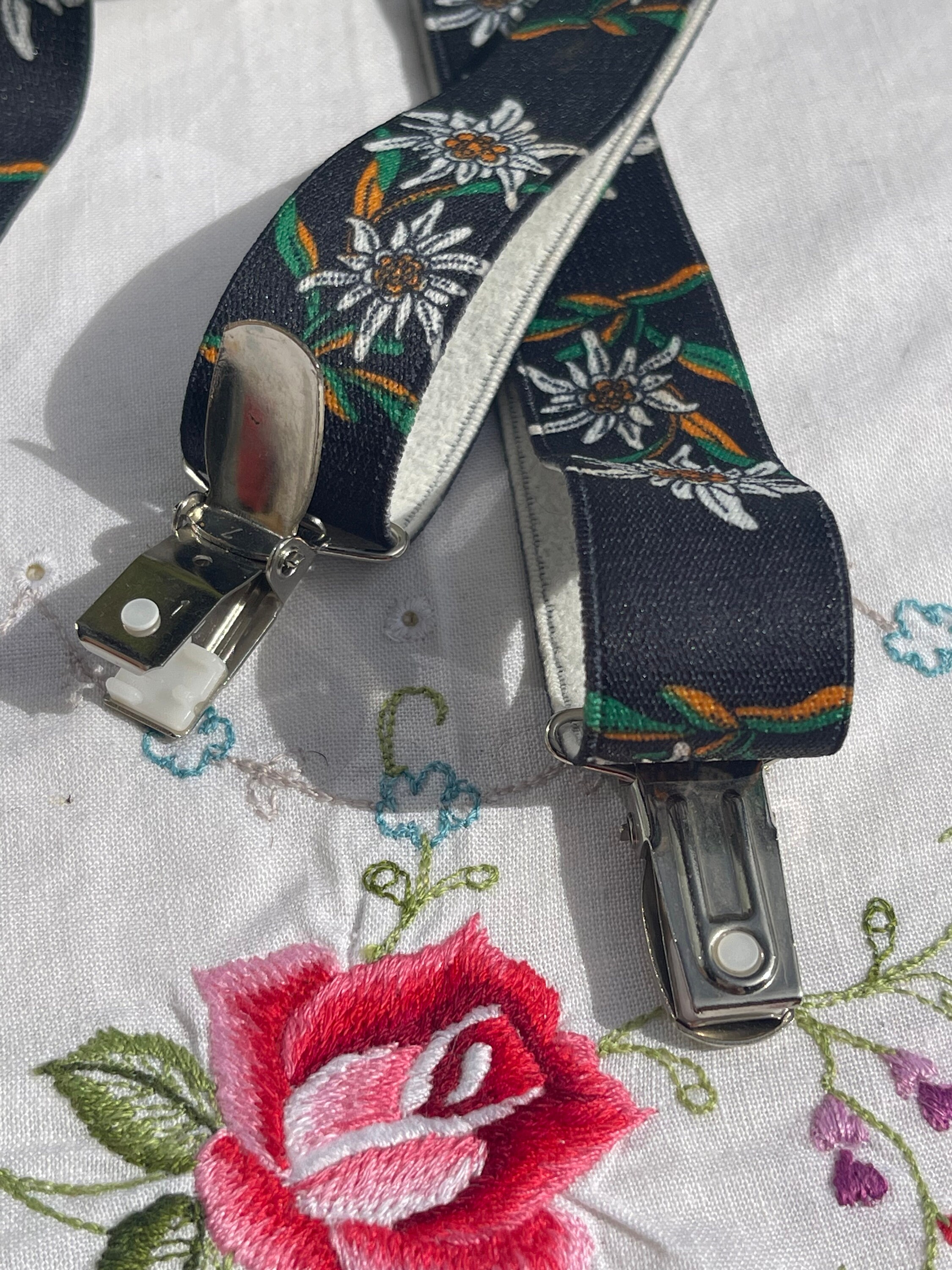 Edelweiss Gürtelschnalle Tracht - Silberne Blumen Schnalle Bis 40mm