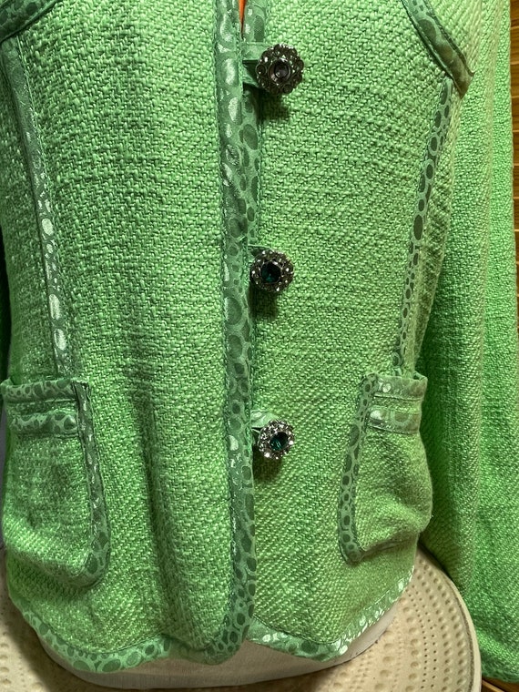 Veste vert anis en coton viscose veste business fashion élégante