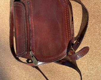 Gianni Conti Handbag Leather Vintage Saddle Bag Style Cognac - Main Image