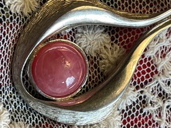 Anhänger GRT helles Silber 835 graviert rosa Kuge… - image 2