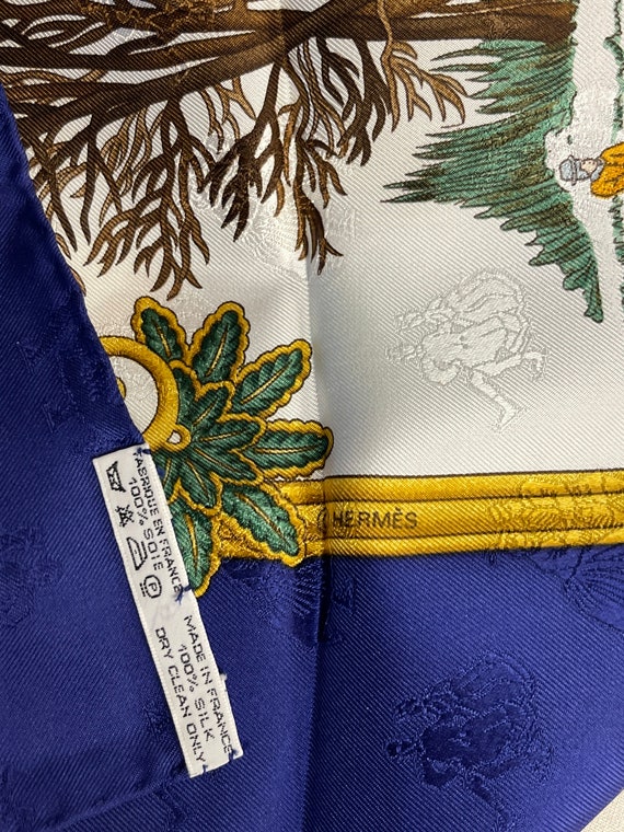 Hermes Silk Scarf Paris Royal Blue Beautiful Joies D Winter