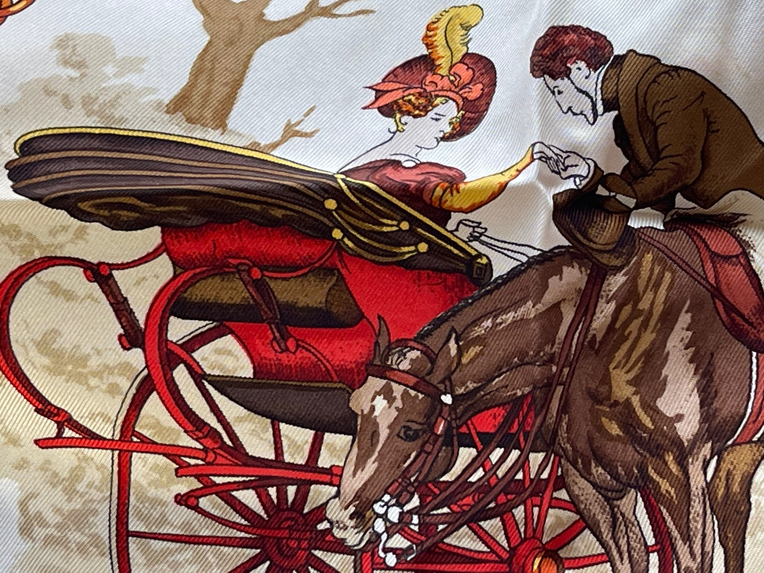 エルメス HERMES シルク LEDOUX LES NORMANDS スカーフ Hermes Silk Scarf Paris La Promenade De Longchamps Philippe