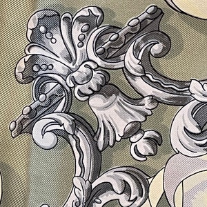 Hermes Silk Scarf FERRONERIE Caty Latham Pistachio Green Vanilla Yellow Collector's Item Rare