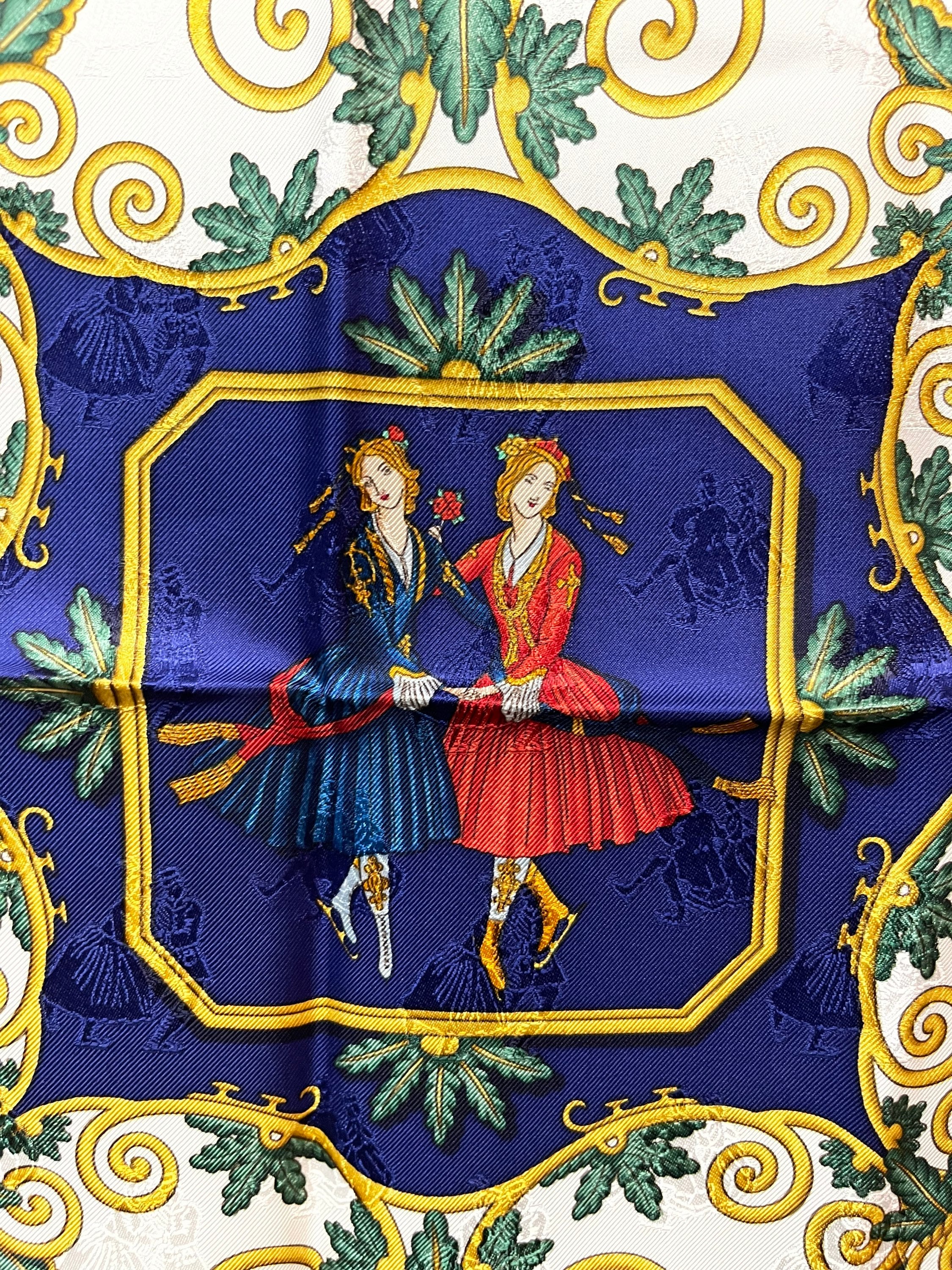 Hermes Silk Scarf Paris Royal Blue Beautiful Joies D Winter