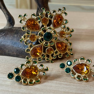 Yves Saint Laurent YSL Duo earrings with large brooch extravagant exceptionally rare Eye-catcher eye-catching designer
