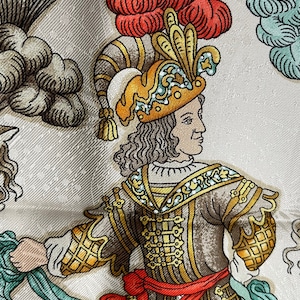 Hermes Silk Scarf Paris Les fetes du roi soleil Michel Duchene Jacquard Fireworks golden yellow colorful extraordinary extravagant rare