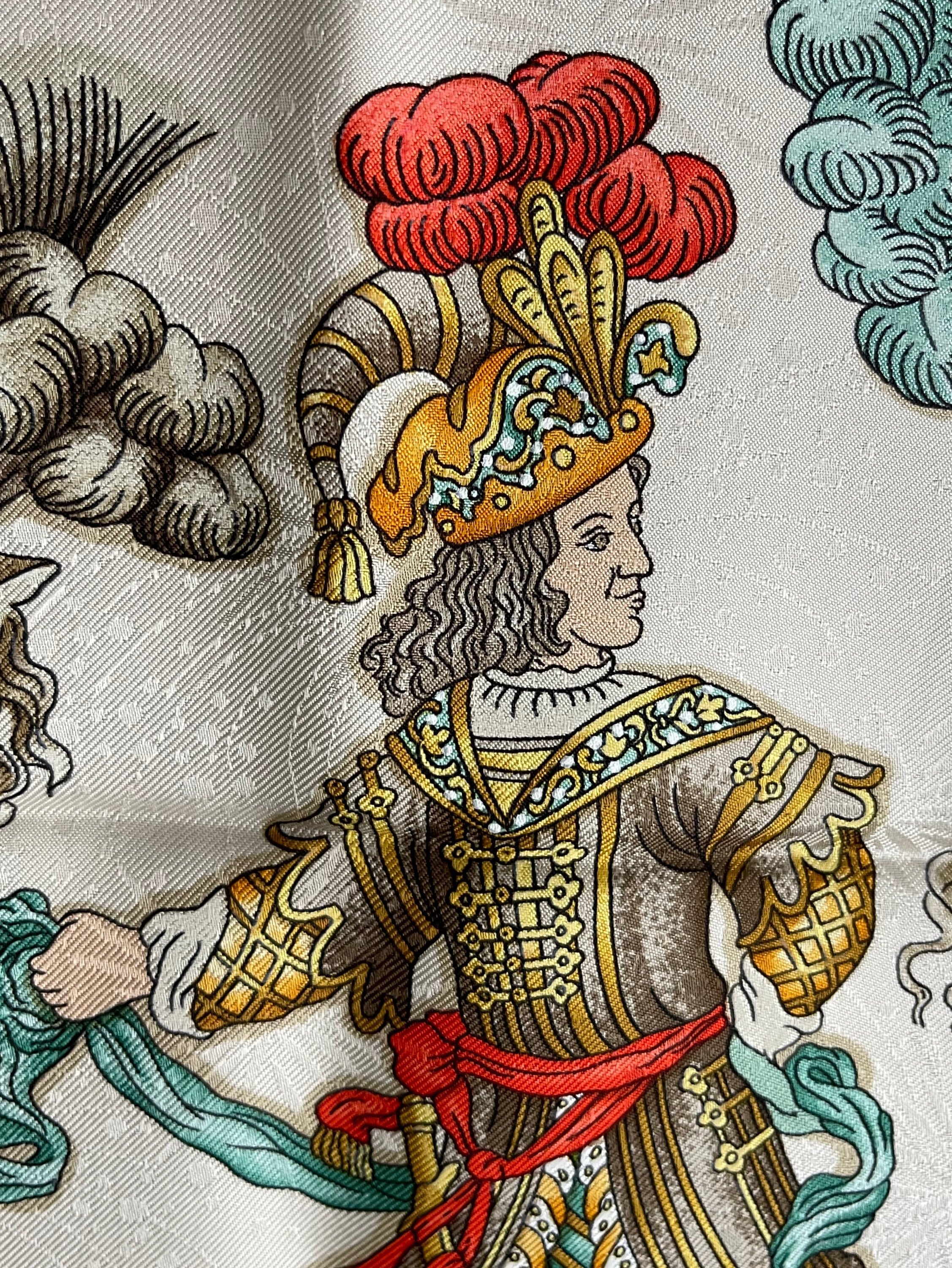 Hermes Foulard de soie Paris Les fêtes du roi soleil Michel