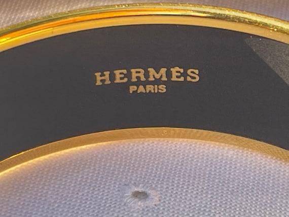 Bangles Hermes horse enamel burgundy gold motif G… - image 4