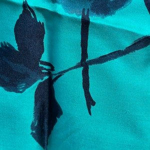 Silk scarf moss green roses black green beautiful flowers