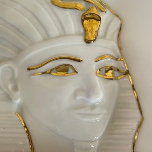 Fine Royal Sculpture Porcelain Ashtray King Tut King Egypt Egypt asian cendrier exceptionally rare special wanderlust