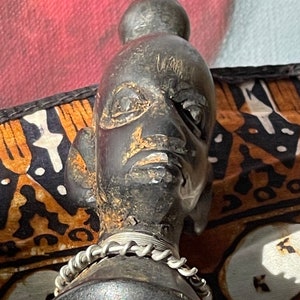 Abrecartas Madera hecha a mano Tallada Pieza única Excepcional Figura Maasai Arte África Artesanía