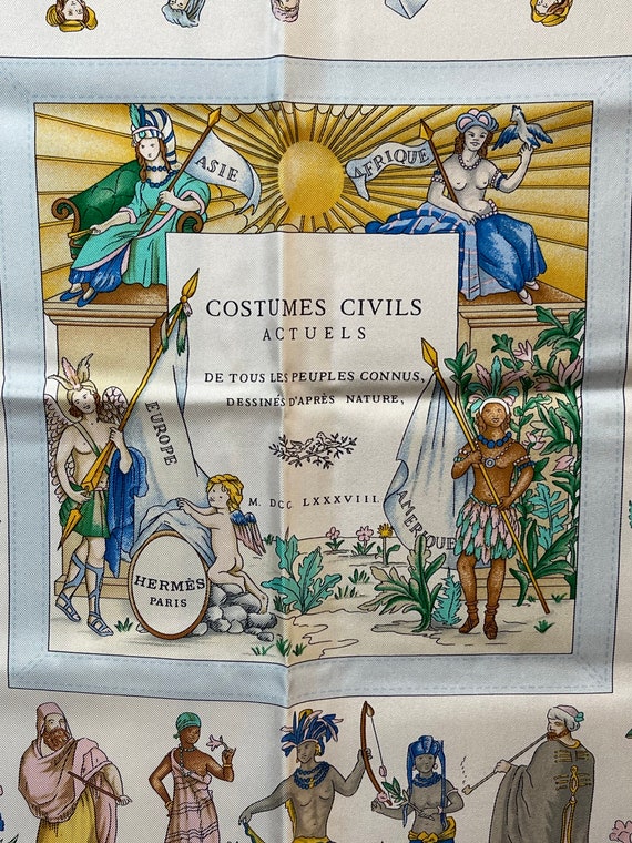 Foulard Carré Hermès "Passementerie" 100% Soie - Vintage, Parfait état - Noir