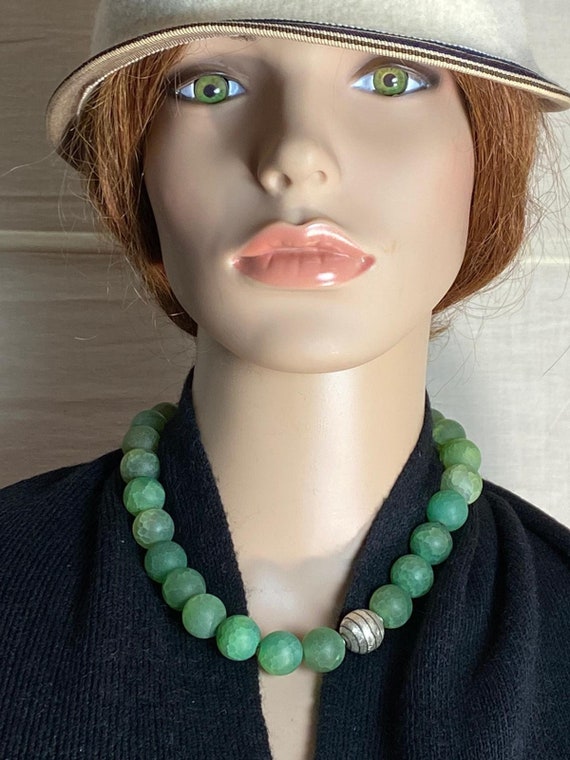 Kette lindgrüne Kugeln schwer collier necklace - image 8