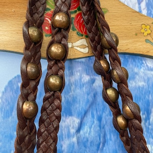 Annie Fontaine Häkelei Bag Capes Bag Leather braided very extravagant rarely practical Eye-catcher