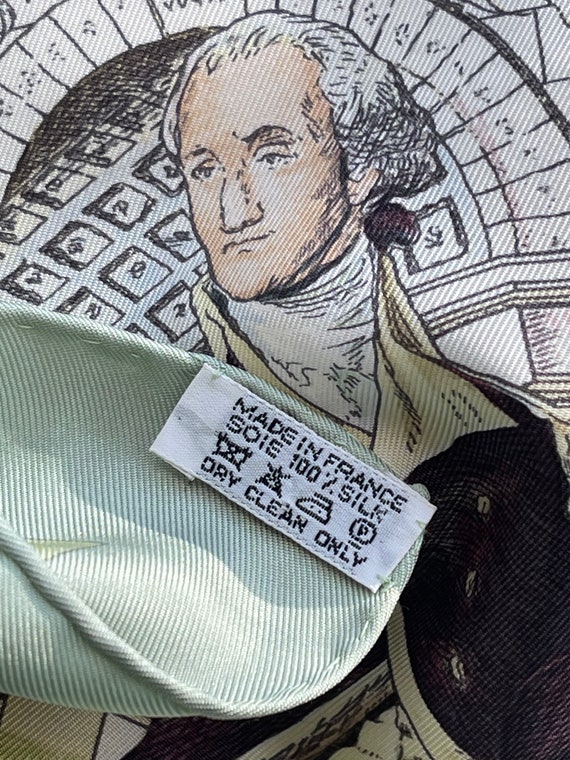 Hermes silk scarf Paris 1757 Marquis de Lafayette… - image 2