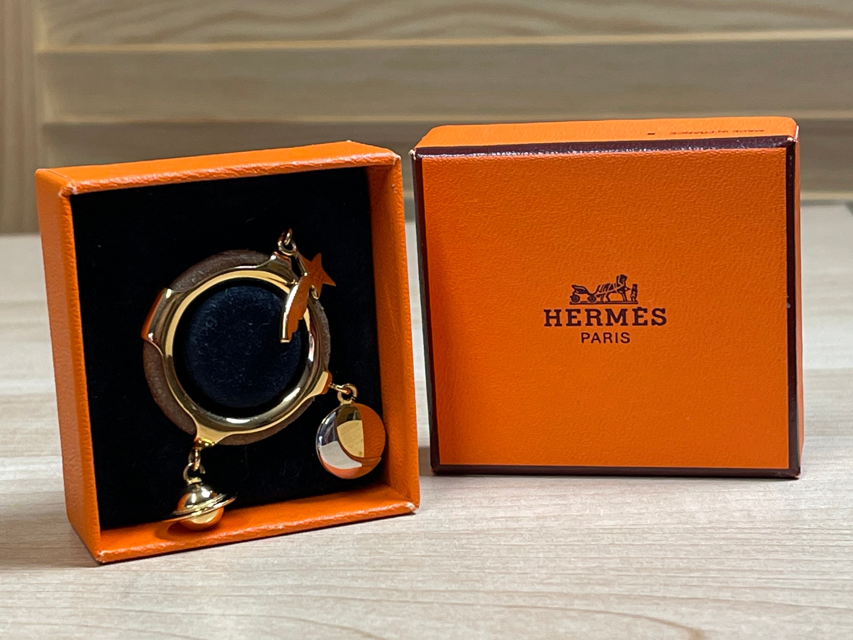 エルメス HERMES スカーフリング 月 星 土星