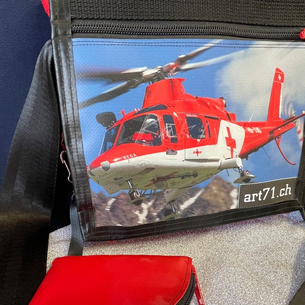 Tasche Kinder Helikopter Lkw Plane Einzelstück Hand gemacht außergewöhnlich Hingucker selten Einzelstück Unikat