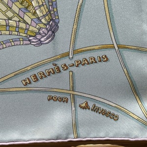 Hermes Silk Scarf Paris Les Domes Celestes Special Edition Par Invesco Limited Edition collectible rare as new