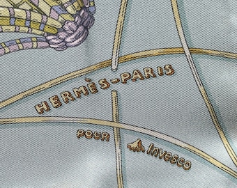 Hermes Silk Scarf Paris Les Domes Celestes Special Edition Par Invesco Limited Edition collectible rare as new