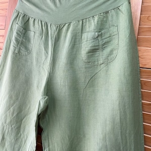 Women&#39;s Pants Linen lime green Summer comfortable Made in Italy size L comfortable