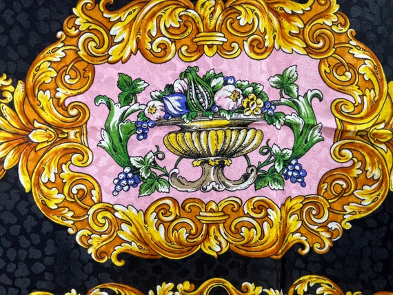 Silk cloth floral Italian appearance and fruits m… - image 3