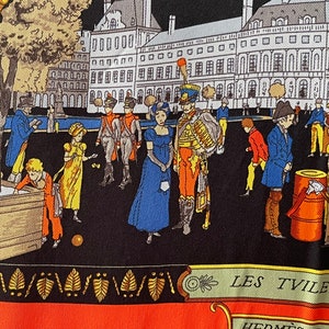 Hermes silk scarf carre geant large 4 motifs rarity collector&#39;s item limited edition circus ski jockey Les Tuileries extravagant