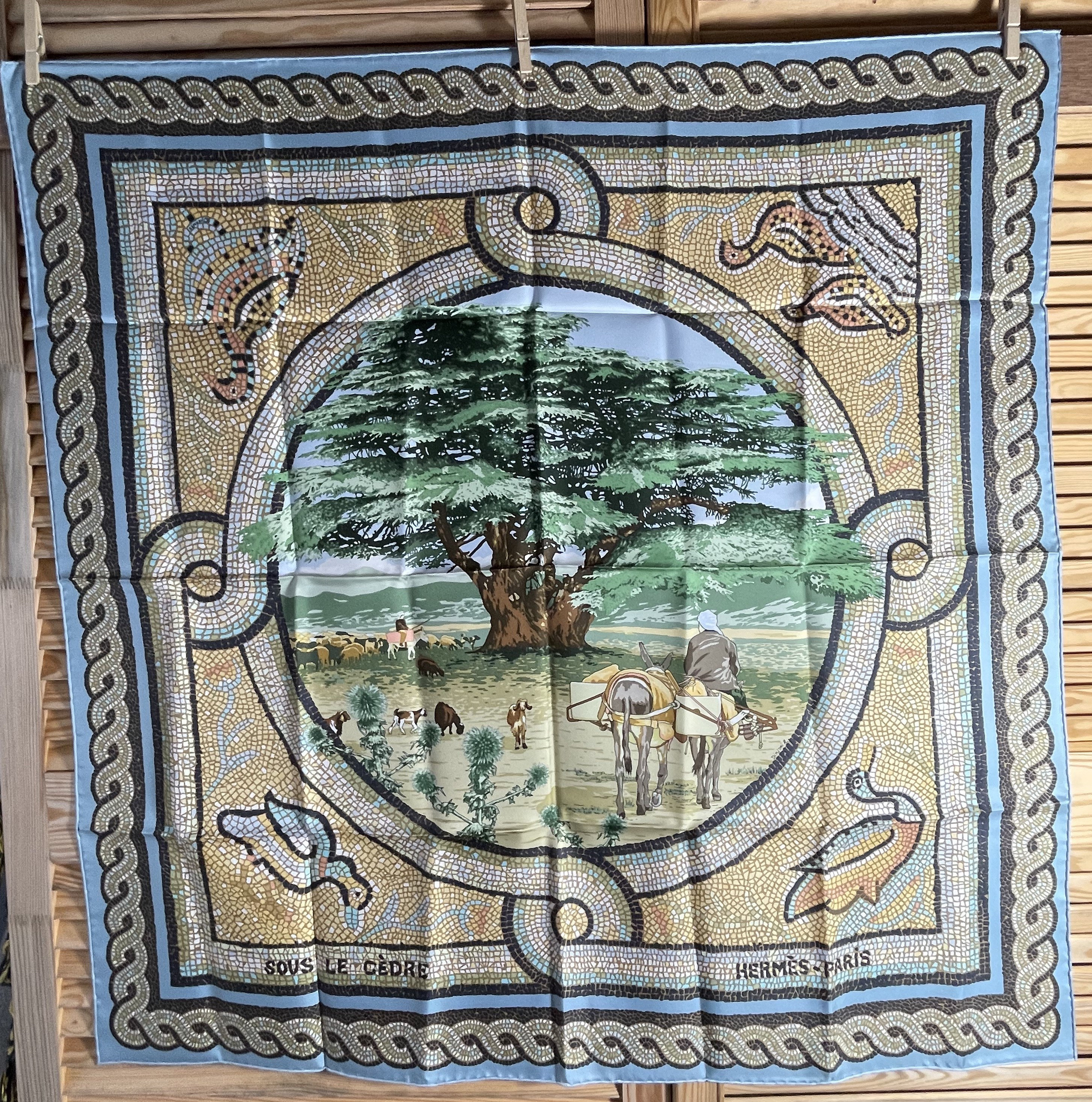 【冬バーゲン★】 Scarf Silk Paris Hermes Sous Cèdre Le Sous Hermès Cedre Let 小物