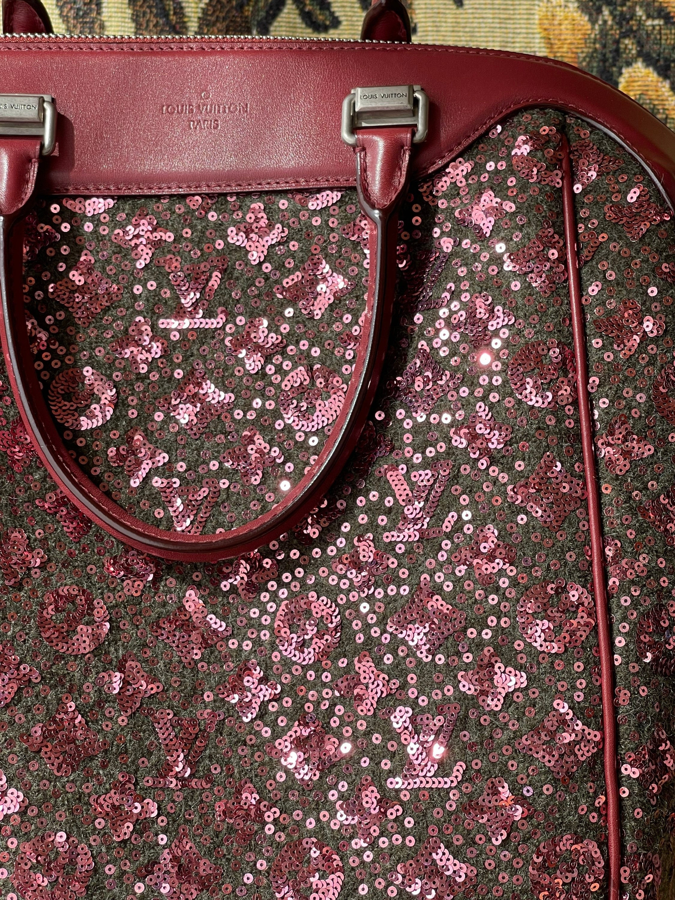 Louis Vuitton Burgundy Sequin Monogram Sunshine Express North-South Bag  Louis Vuitton