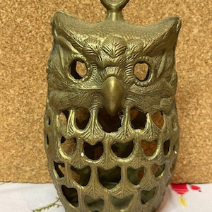 Owl Brass Tealight Holder