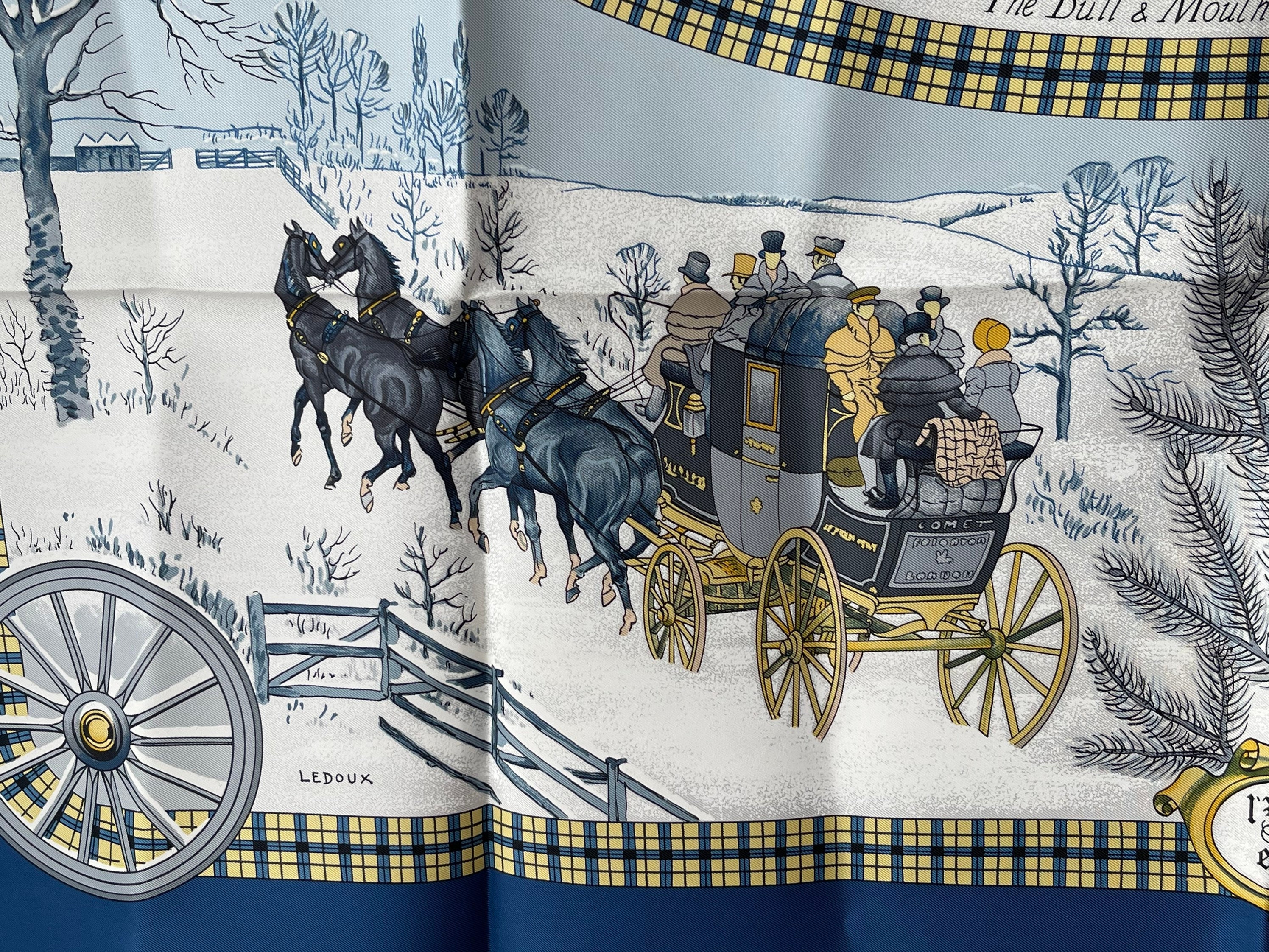 エルメス シルク L’Hiver en Poste スカーフ Hermes Silk Scarf Paris L Winter En Poste by Philippe Ledoux
