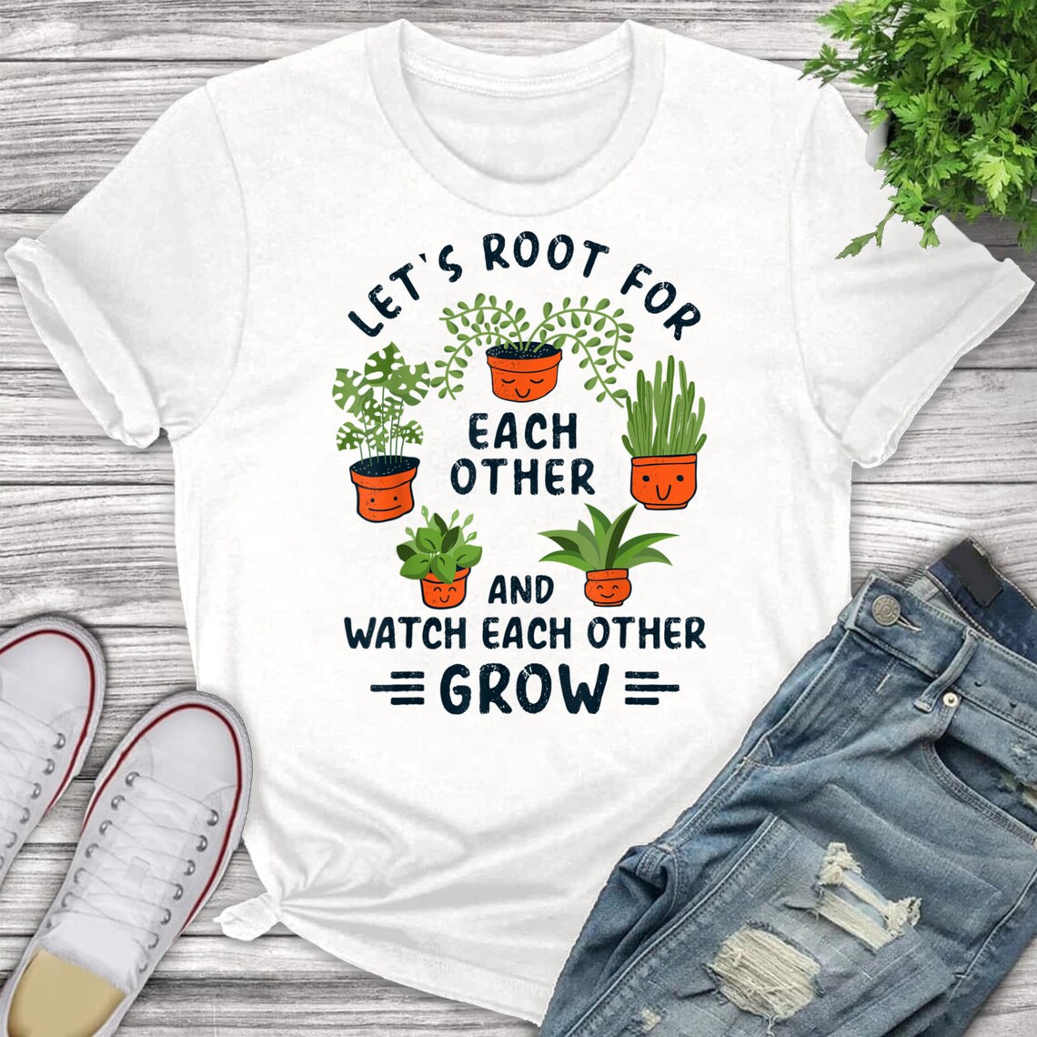 Lets Root For Each Other And Watch Each Other Grow Shirt | Etsy