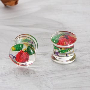 Bouchons d&#39;oreilles fleuris/jauges d&#39;oreille/2 g-3/4 po./civières d&#39;oreilles/boucles d&#39;oreilles piercing en acier inoxydable/boucles d&#39;oreilles jauge et plug/cadeaux de la Saint-Valentin pour elle