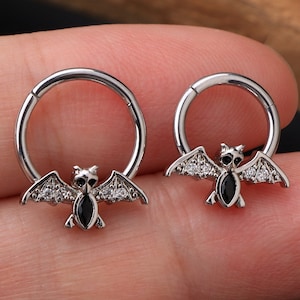 16G Bat Seamless Segment Hoop/Septum Ring/Nose Hoop/Dainty Cartilage Hoop/ Daith Earring/Tragus Earring/Gift For Her/Black Friday