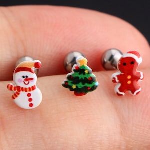 3 Stück Knorpel Ohrring/16g Helix Ohrstecker/Tragus Piercing Schmuck/Lobe Ohrring/Minimalist Ohrring für Weihnachten/Geschenk für Sie/Black Friday