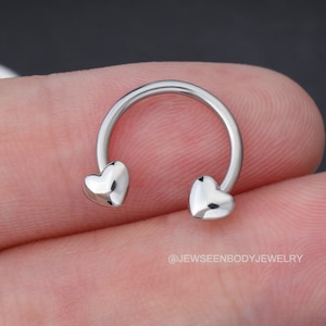16G Colorful Heart Septum Ring/Septum Piercing Jewelry/Septum Barbell/Daith Earring/Helix/ Tragus/Conch/Cartilage Earring/Hoop Earring